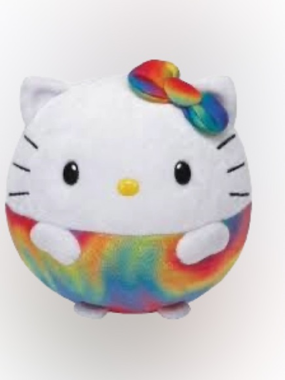 Hello Kitty Ty Beanie Ballz Rainbow Tie Dye Plush Toy